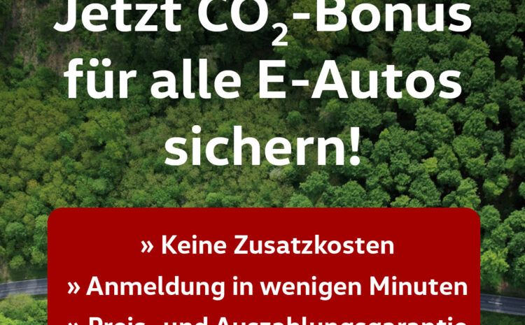  CO₂-Bonus für e-Autos!